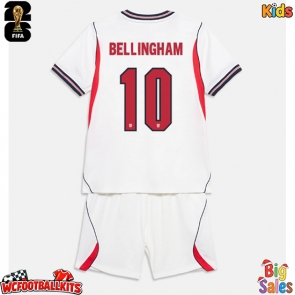 England Jude Bellingham #10 Replica Home Stadium Kit for Kids World Cup 2026 Short Sleeve (+ pants)